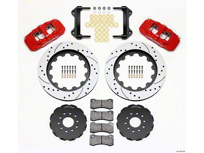 Wilwood AERO6 Front Hat Kit 15.00 Drilled Red 97-04 Corvette - 140-13903-DR