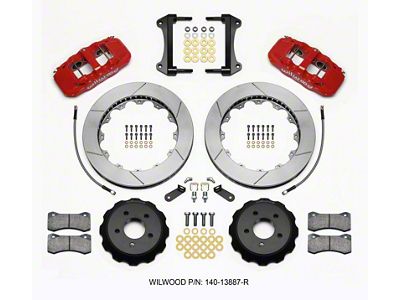 Wilwood AERO6 Front Hat Kit 15.00 Red 2015-Up Mustang w/Lines - 140-13887-R
