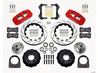 Wilwood AERO6 Front Hub Kit 14.00in Drill Red TCI-IFS 71-78 - 140-13226-DR