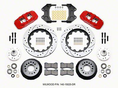 Wilwood AERO6 Front Hub Kit 15.00 Drilled-Red ProSpindle - 140-15025-DR