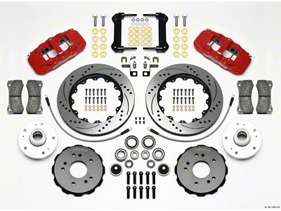 Wilwood AERO6 Front Truck Kit 14.25in Drill Red 97-03 Ford - 140-12824-DR