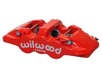Wilwood Caliper-Aero6-R/H - Red 1.75/1.38/1.38in Pistons 1.25in Disc - 120-13293-RD