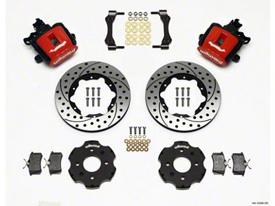 Wilwood Combination Parking Brake Rear Kit 11.00in Drilled Red Civic - 140-10206-DR