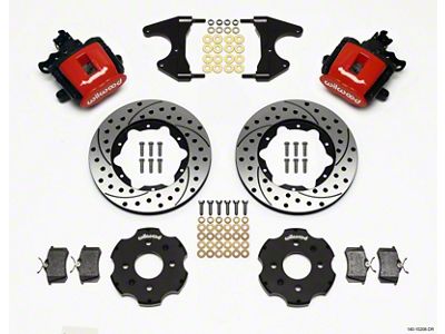 Wilwood Combination Parking Brake Rear Kit 11.00in Drilled Red Civic - 140-10208-DR