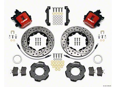 Wilwood Combination Parking Brake Rear Kit 11.00in Drilled Red 2012 - 140-12768-DR