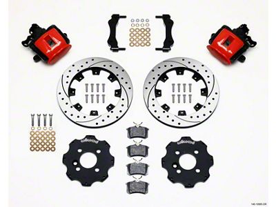 Wilwood Combination Parking Brake Rear Kit 11.75in Drilled Red Mini - 140-10885-DR