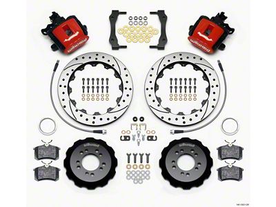 Wilwood Combination Parking Brake Rear Kit 12.88in Drilled Red 2013-Up - 140-13031-DR