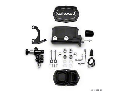 Wilwood Compact Tandem M/C - 15/16in Bore - w/Bracket and - 261-14962-BK