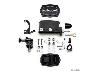 Wilwood Compact Tandem M/C - 15/16in Bore w/Bracket and Valve - 261-15523-BK
