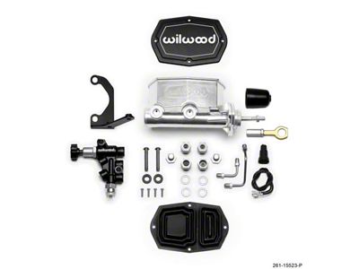 Wilwood Compact Tandem M/C - 15/16in Bore w/Bracket and Valve - 261-15523-P