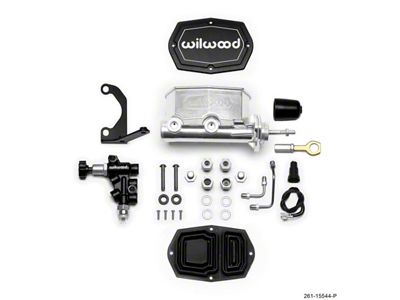 Wilwood Compact Tandem M/C - 1in Bore w/Bracket and Valve - 261-15544-P