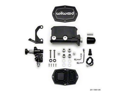Wilwood Compact Tandem M/C - 1in Bore w/RH Bracket and - 261-15661-BK