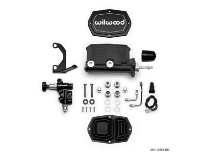 Wilwood Compact Tandem M/C - 7/8in Bore - w/Bracket and - 261-14961-BK