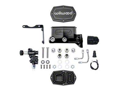 Wilwood Compact Tandem Master Cylinder w/ Combination Valve 1-1/8in Bore - 261-16798-BK