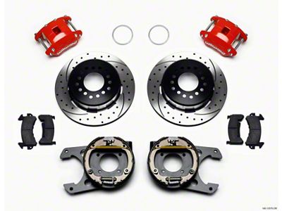 Wilwood D154 P/S P-B Kit Drilled-Red 12 Bolt 2.75in offset - 140-12570-DR