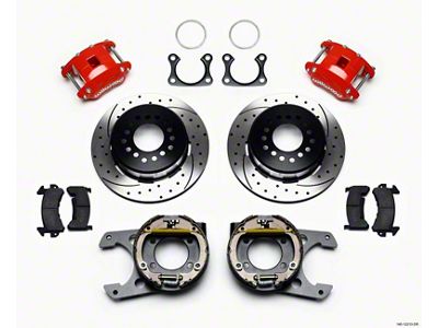 Wilwood D154 P/S P-B Kit Drilled-Red Big Ford 2.36in Offset - 140-12213-DR