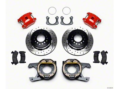 Wilwood D154 P/S P-B Kit Drilled-Red New Big Ford 2.50in - 140-12209-DR