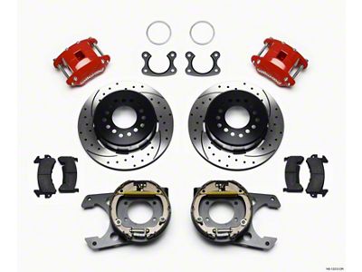 Wilwood D154 P/S P-B Kit Drilled-Red Small Ford 2.50in Offset - 140-12212-DR