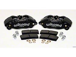 Wilwood Forged DPHA 4-Piston Front Brake Calipers with Semi-Metallic Brake Pads; Black (Honda)