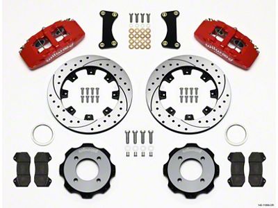 Wilwood Dynapro 6 Front Hat Kit 12.19in Drilled Red 2011 - 140-11899-DR
