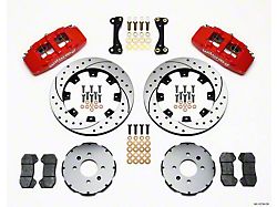 Wilwood Forged Dynapro 6 Front Big Brake Kit with 12.19-Inch Drilled and Slotted Rotors; Red Calipers (90-99)