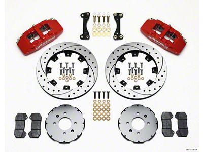 Wilwood Dynapro 6 Front Hat Kit 12.19in Drilled Red 90-99 - 140-10736-DR