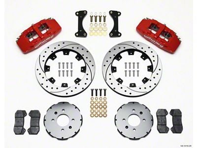 Wilwood Dynapro 6 Front Hat Kit 12.19in Drilled Red 94-01 - 140-10735-DR