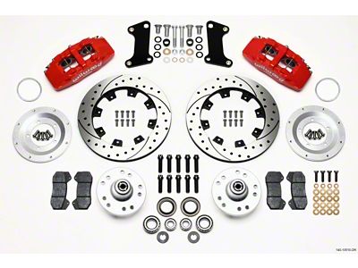 Wilwood Dynapro 6 Front Hub Kit 12.19in Drilled Red 67-69 - 140-10510-DR