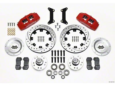 Wilwood Dynapro 6 Front Hub Kit 12.19in Drilled Red 79-87 - 140-12837-DR