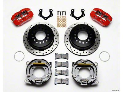 Wilwood Dynapro Low-Profile 11.00in P-Brake Kit Drill-Red Mopar/Dana 2.50in Off - 140-11386-DR