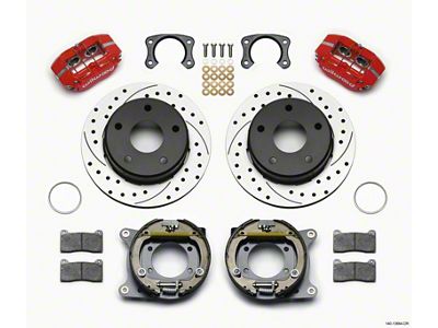Wilwood Dynapro Lug Mount P/S Park Brake Kit Drilled Red - 140-13664-DR