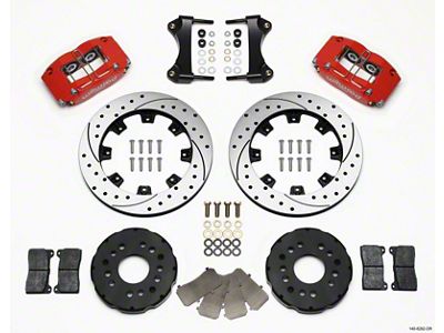 Wilwood Dynapro Radial Front Kit 12.19in Drilled Red 95-99 Mitsubishi - 140-8292-DR
