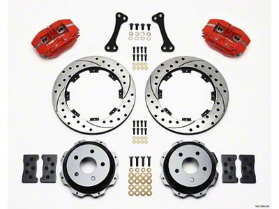 Wilwood Dynapro Rear Kit 12.19in Drilled Red Subaru Impreza WRX - 140-7006-DR