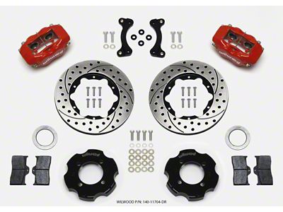 Wilwood Forged Dynalite Front Hat Kit 11.00in Drilled Red 95-05 - 140-11704-DR