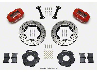 Wilwood Forged Dynalite Front Hat Kit 11.00in Drilled Red Integra/Civic - 140-8695-DR
