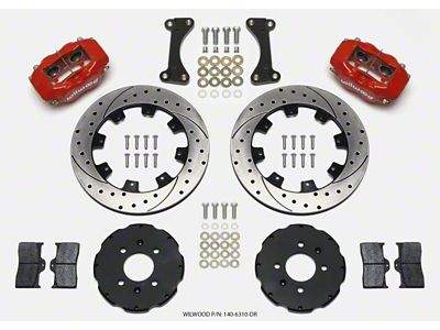 Wilwood Forged Dynalite Front Hat Kit 12.19in Drilled Red 90-99 - 140-6310-DR