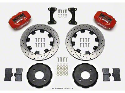 Wilwood Forged Dynalite Front Hat Kit 12.19in Drilled Red 2002 - 140-7015-DR