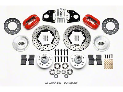 Wilwood Forged Dynalite Front Kit 11.00in Drilled Red 62-72 CDP - 140-11020-DR