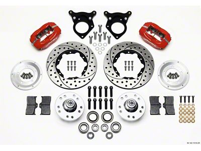Wilwood Forged Dynalite Front Kit 11.00in Drilled Red 87-93 Mustang - 140-11018-DR