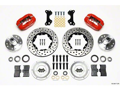 Wilwood Forged Dynalite Front Kit 11.00in Drilled-Red WWE ProSpindle - 140-9917-DR
