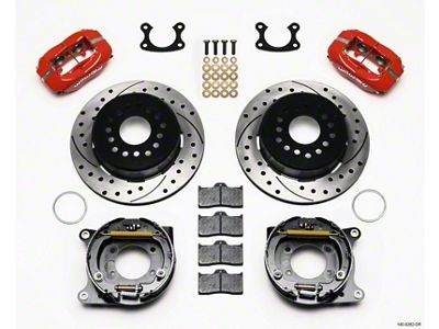 Wilwood Forged Dynalite P/S Park Brake Kit Drill-Red Small Ford - 140-9282-DR