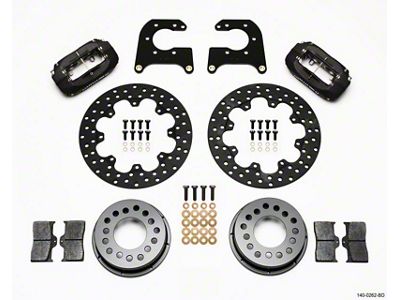 Wilwood Forged Dynalite Rear Drag Kit Drilled Rotor Small Ford - 140-0262-BD