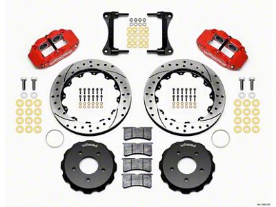 Wilwood Narrow Superlite 4R Front Hat Kit 12.88in Drill Red - 140-13880-DR