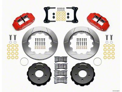Wilwood Narrow Superlite 4R Front Hat Kit 14.00in Red 2007-Up - 140-12440-R