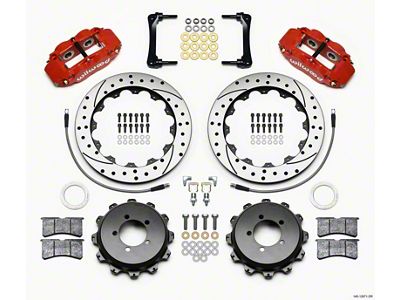 Wilwood Narrow Superlite 4R Rear Kit 12.88in Drilled Red 2012-Up - 140-12871-DR