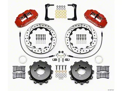 Wilwood Narrow Superlite 4R Rear Kit 12.88in Drilled Red 2008-2012 - 140-12877-DR