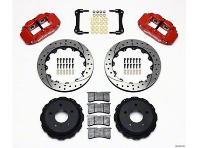Wilwood Narrow Superlite 4R Rear Kit 12.88in Drilled Red 98-02 - 140-9830-DR