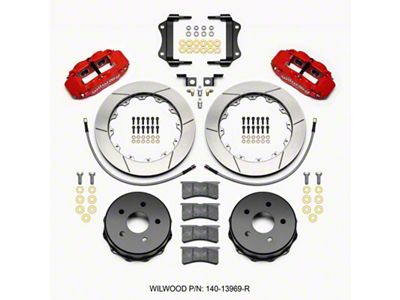Wilwood Narrow Superlite 4R Rear Kit 12.88in Red 2007-up Jeep - 140-13969-R