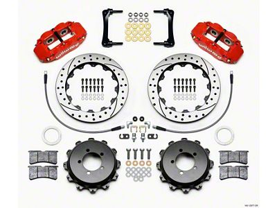 Wilwood Narrow Superlite 4R Rear Kit 12.88in Drilled Red 2008-2012 - 140-12877-DR