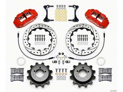 Wilwood Narrow Superlite 4R Rear Kit 12.88in Drilled Red 99-05 - 140-12878-DR